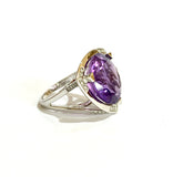 Bague Mauboussin "Mes Couleurs à Toi" Améthyste Diamants Or Gris 18 Carats