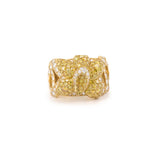 Bague Fleur Atelier PG Brun Diamants Jaunes & Blancs 3 Carats Or Jaune 18 Carats