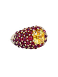 Bague Poiray Tsarine Salomé Rubis Saphir Jaune 7 Carats Diamants Or Jaune 18 Carats