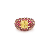 Bague Poiray Tsarine Salomé Rubis Saphir Jaune 7 Carats Diamants Or Jaune 18 Carats