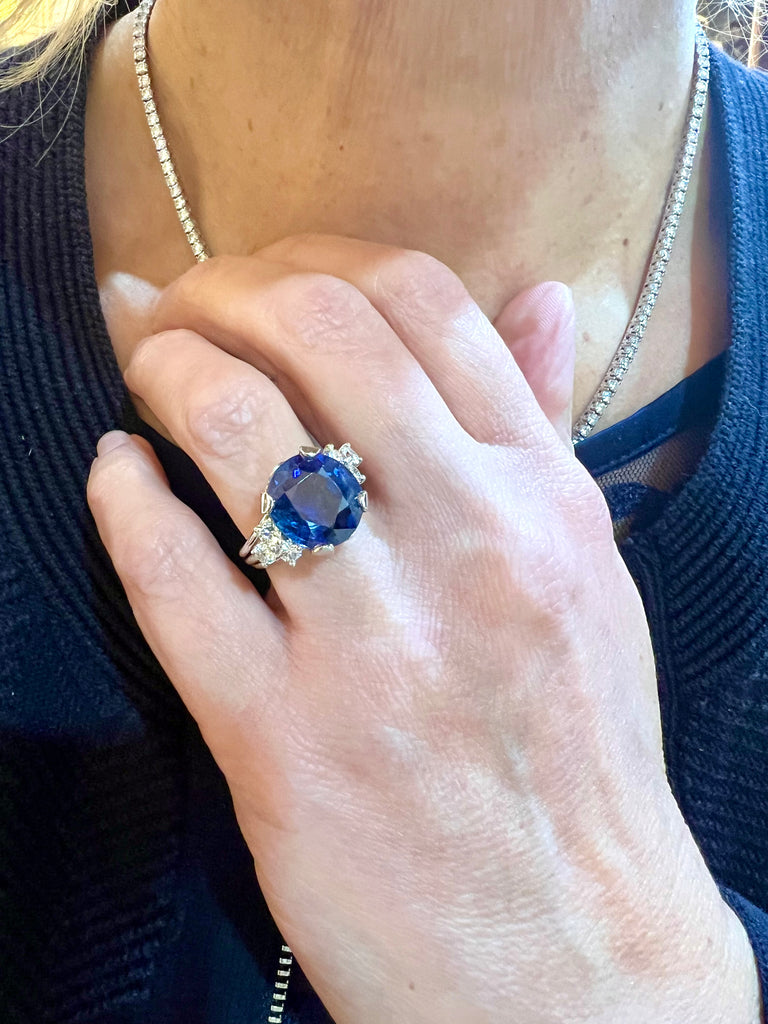 Saphir Bleu De Birmanie Taillé 10x10x10mm - Méthode Verneuil - Neuf Sans Emballage