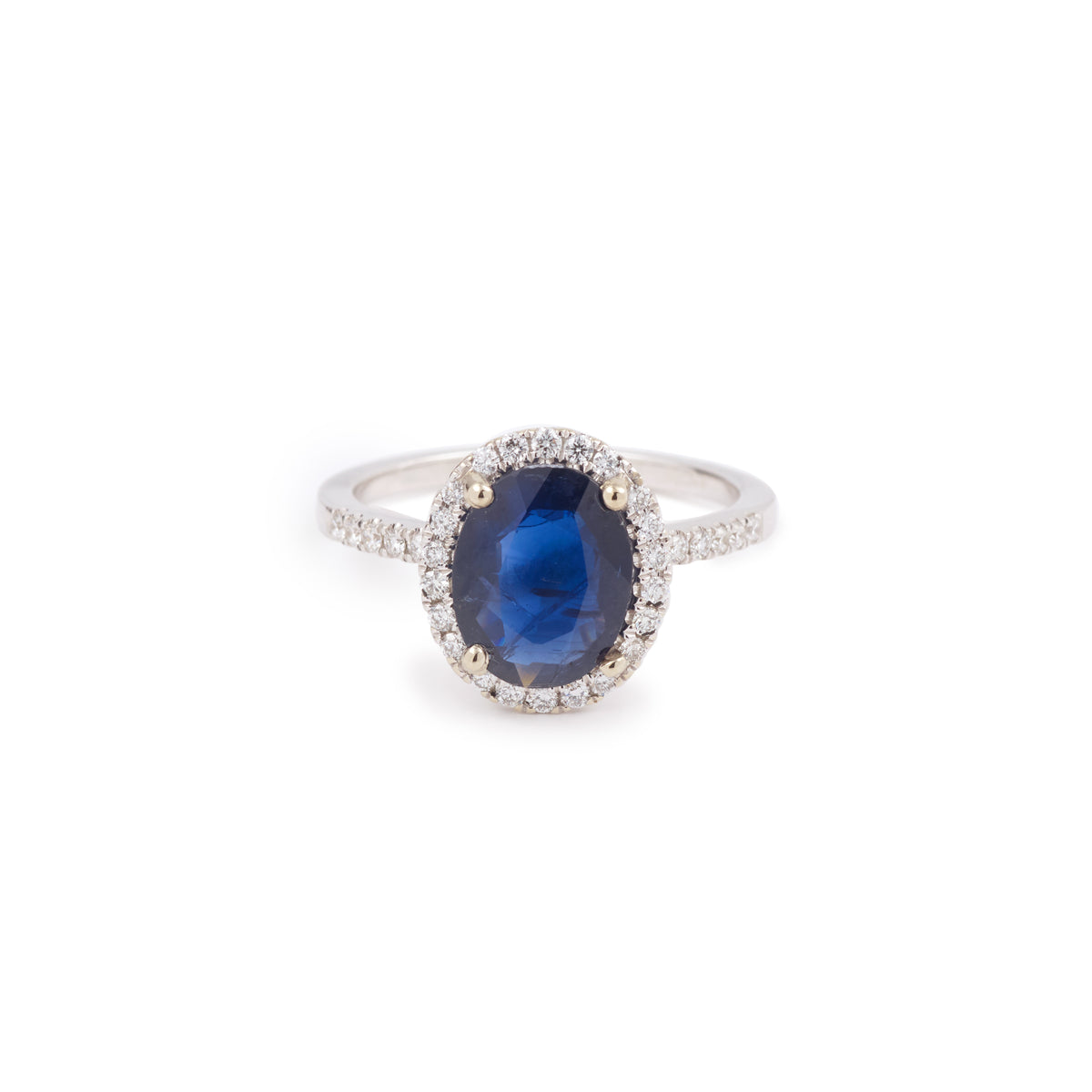 Certified Unheated Burmese 2.06 Carats Diamonds 18K White Gold