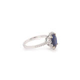 Bague Saphir Birman 2.06 Carats Non Chauffé Diamants Or Gris 18 Carats (Certificat GEM Paris)