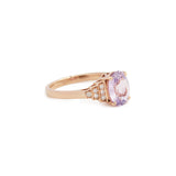 Bague Saphir Lilas Madagascar Non Chauffé 2,19cts Diamants Or Rose 18 Carats (Certifiée)