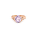 Bague Saphir Lilas Madagascar Non Chauffé 2,19cts Diamants Or Rose 18 Carats (Certifiée)