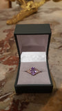 Bague Saphir Lilas Madagascar Non Chauffé 2,19cts Diamants Or Rose 18 Carats (Certifiée)