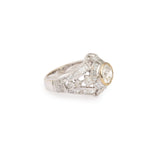 Art-Deco Style 1.19 Carats Diamond 18K White Gold Ring 