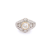 Bague Style Art-Déco Diamant 1,19 Carats Or Gris 18 carats