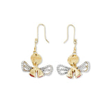 Gucci Diamonds & Pearl 18 Carats Yellow Gold Dragonfly Earrings