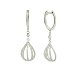 Boucles d’Oreilles Montgolfières Diamants Or Gris 18 Carats