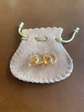 Boucles d’oreilles Citrine Diamants Or Jaune 18 carats