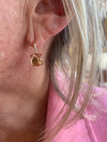 Boucles d’oreilles Citrine Diamants Or Jaune 18 carats