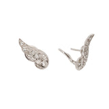 Boucles d'Oreilles Ailées Diamants Or Gris 18 Carats