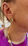 Boucles d'Oreilles Gilbert Albert Raisin Diamants Or Jaune 18 Carats