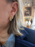 Boucles d'Oreilles Gilbert Albert Raisin Diamants Or Jaune 18 Carats