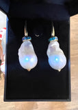 Baroque Pearls Opal 18 Carats Yellow Gold Earrings