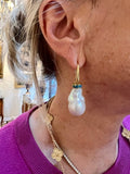 Boucles d'Oreilles Perles Baroques Opales Or Jaune 18 Carats