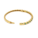 Chaumet Bracelet Jonc 11 Emeraudes Or Jaune 18 Carats