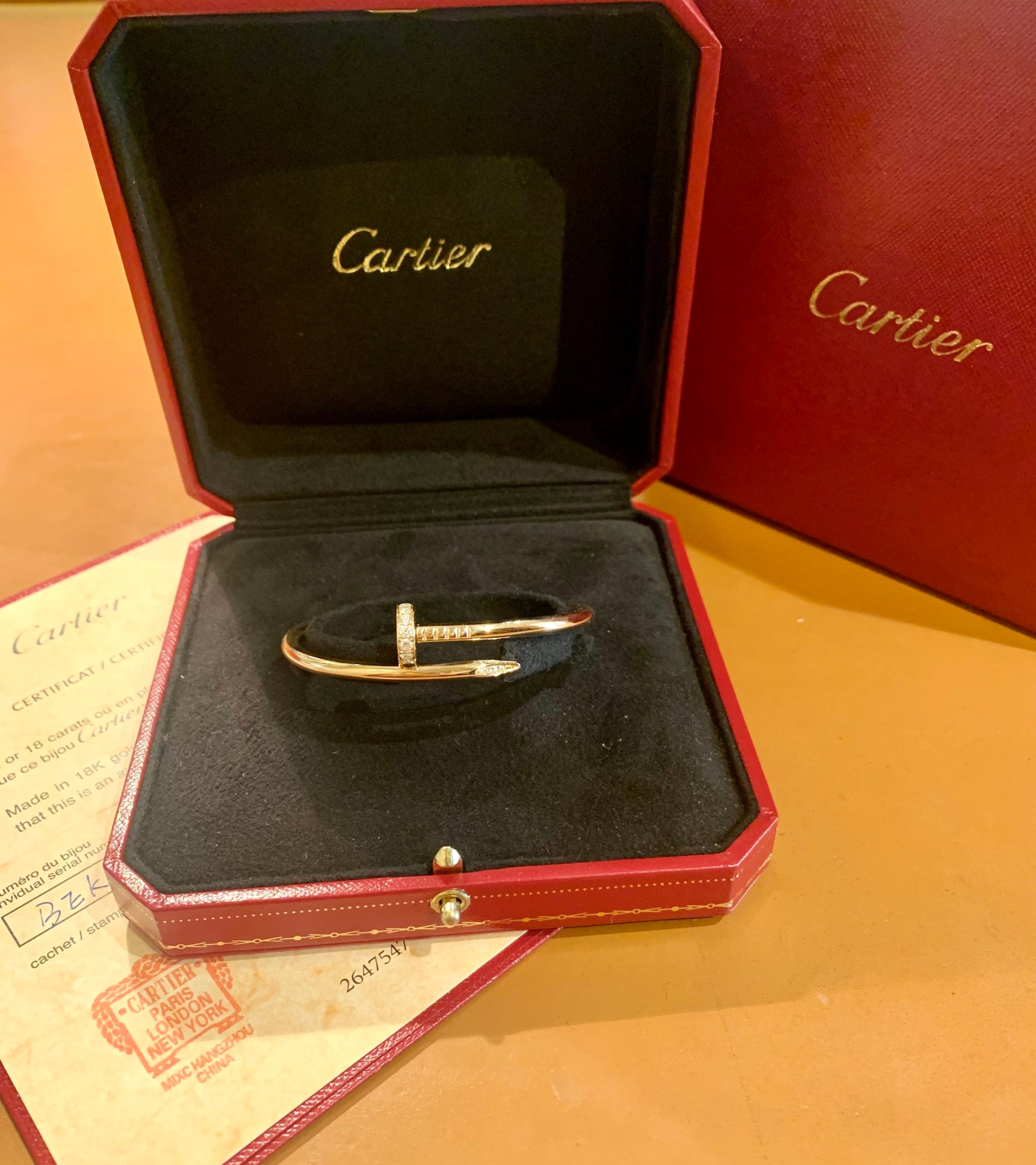 Bracelet Cartier Juste Un Clou Diamants Or Rose 18 Carats