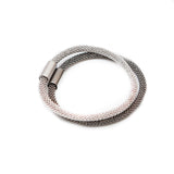 Bracelets Tubulaires Argent Rhodié Noirs