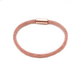 Pink Rhodium Silver Tube Bracelets