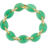 Bracelet André Col Chrysoprase Diamants Or Jaune 18 Carats