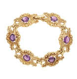 Bracelet Fin 19ème Améthystes Approx 10 Carats Or Jaune 18 Carats