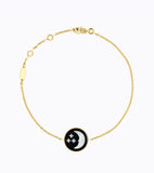 Dior Rose Des Vents “Rose Céleste” Mother Of Pearl & Onyx, Diamonds, 18 Carat Yellow Gold Bracelet