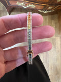 Bracelet Tennis 5.70 Carats Saphirs Arc-En-Ciel & Diamants Or Rose 18 Carats