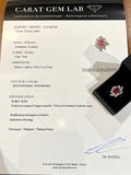 Bague Retro Rubis Diamants Or Gris 18 Carats (Certificat)