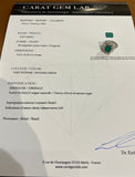 Bague Pompadour Emeraude Brésil 4.21 Carats Diamants Or Gris 18 Carats (Certificat)