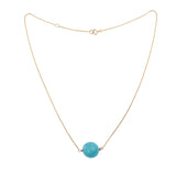Collier Turquoise 14mm Or Jaune 18 Carats