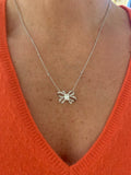 Collier Noeud Diamants Or Gris 18 Carats