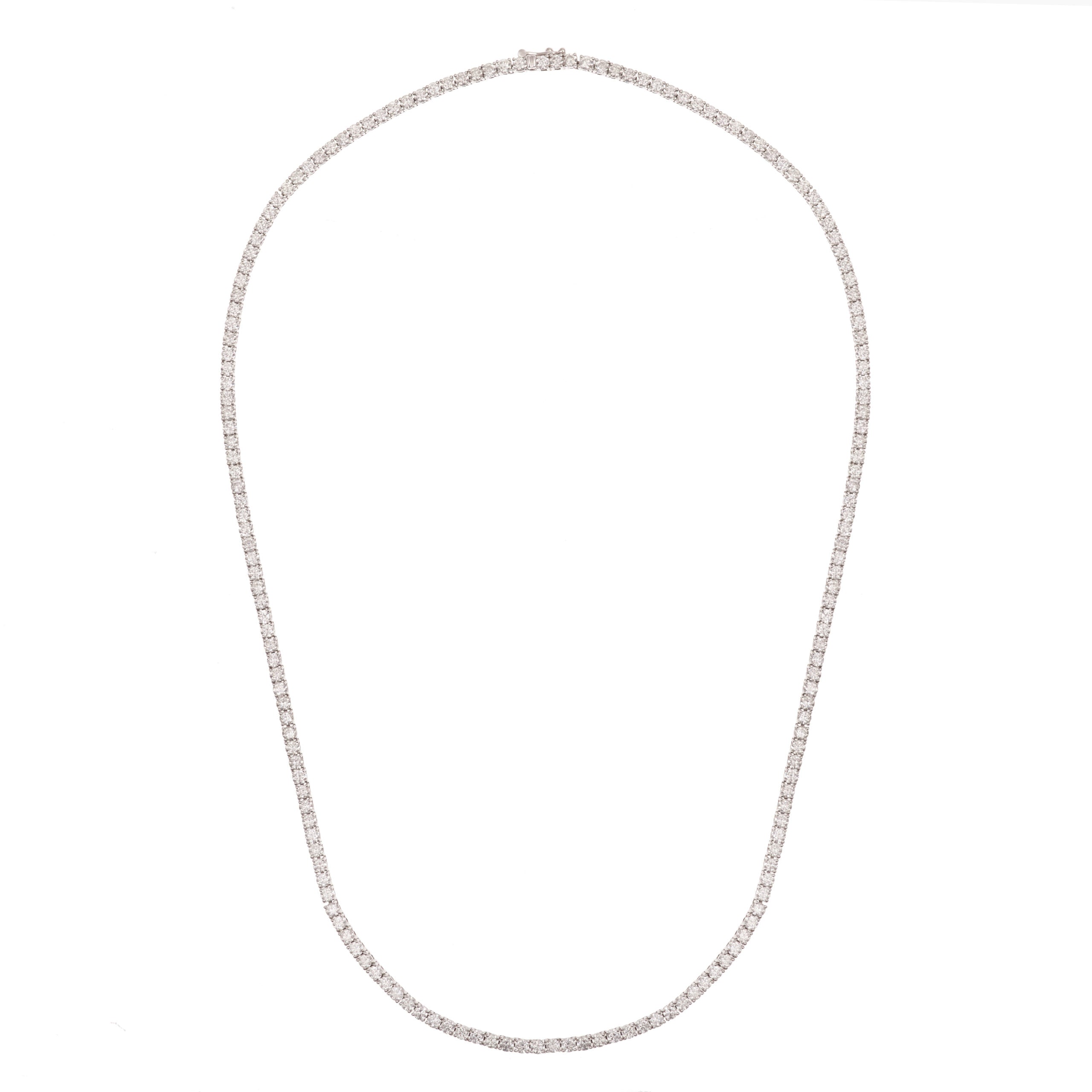 Collier Rivière Diamants 10.15 Carats Or Gris 18 Carats