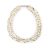 Poiray Roseau Akoyas Pearls 18 Carats White Gold Necklace