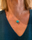 Turquoise 14mm 18 Carats Yellow Gold Necklace