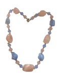 Collier Quartz Rose Calcedoine Argent