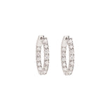 1.06 Carats Diamonds 18 Carat White Gold Hoop Earrings