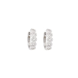 Boucles d’Oreilles Créoles Pavées De 0,42 Carats Diamants Or Gris 18 Carats