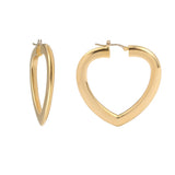 Fred Heart Creole Hoop 18K Yellow Gold Earrings