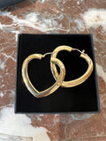 Fred Heart Creole Hoop 18K Yellow Gold Earrings