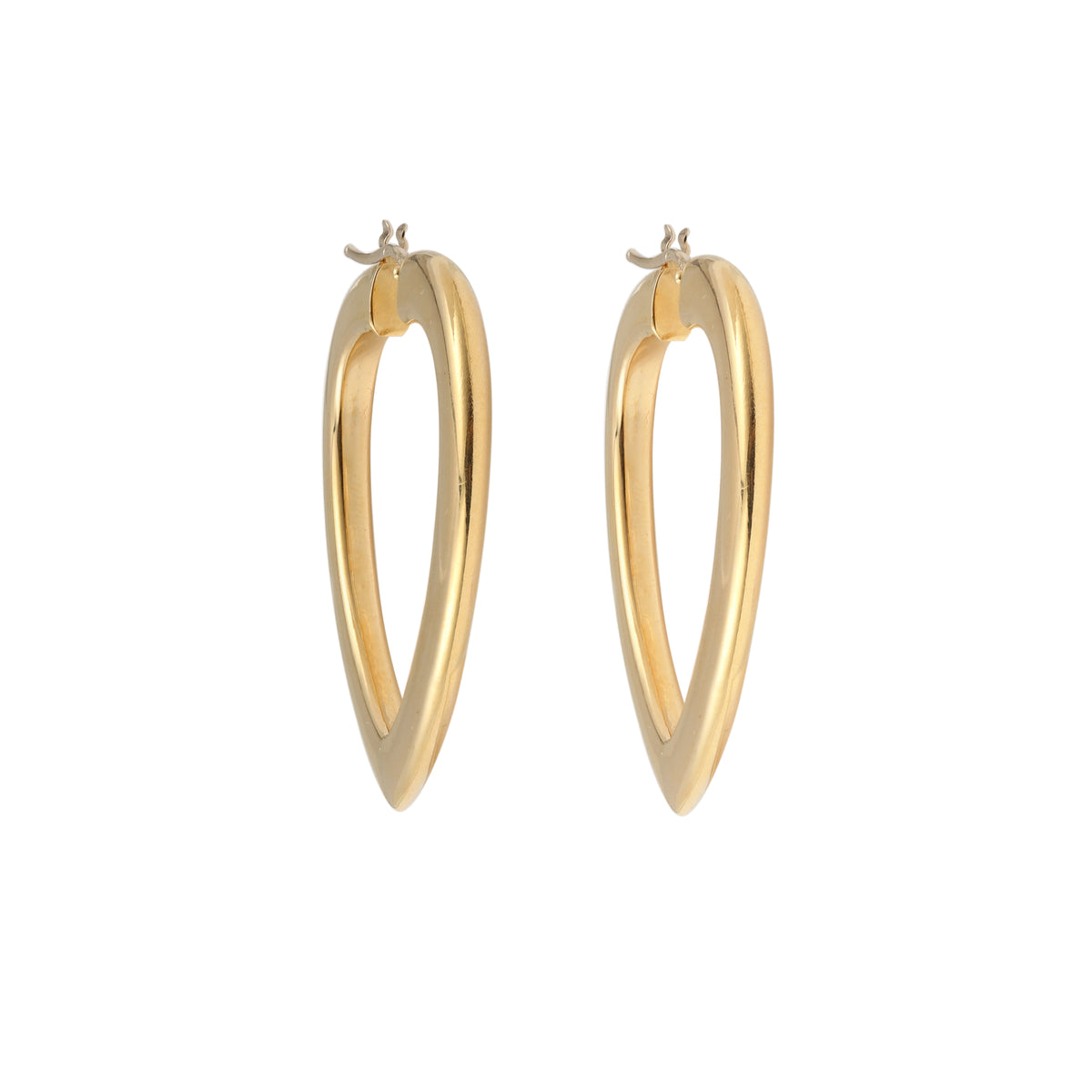 Boucles D'oreilles Créoles Double Anneaux En Plaqué Or 18 Carats 750/000 Boucles D'oreilles Créoles Double Anneaux En Plaqué Or 18 Carats 750/000