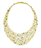 Demi Parure Gilbert Albert Turquoises Diamants Perles Or jaune 18 carats