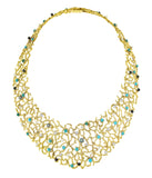 Demi Parure Gilbert Albert Turquoises Diamants Perles Or jaune 18 carats