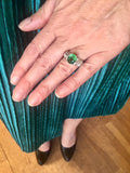 2,67 Carats Tsavorite Garnet Diamonds 18k White Gold Ring