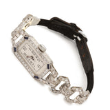 Montre Art Déco Platine Diamants Mouvement Zenith