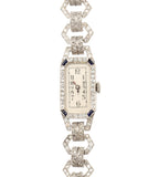 Montre Art Déco Platine Diamants Mouvement Zenith