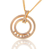 Large Chopard Happy Diamonds 18 Karat yellow Gold Round Pendant Necklace