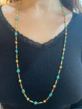 Sautoir Vintage Turquoises Or Jaune 18 Carats