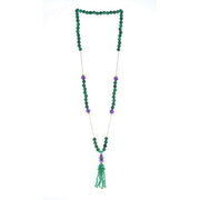 Sautoir Pompon Chrysoprase Améthyste Or Jaune 18 Carats